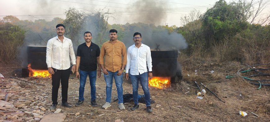 मोठी बातमी : "गुळमिश्रित रसायनाचा 'बाजार' पोलिसांनी उठवला; चिखलीच्या तरुणाचा हातभट्टीचा कारखाना उद्ध्वस्त!"