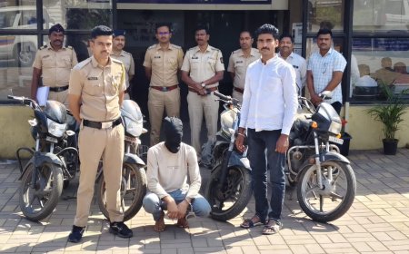 क्राईम : दक्षिण महाळुंगे पोलिसांची धडाकेबाज कामगिरी; ४ दुचाकींसह चोरट्याला अटक, घरफोडीचा गुन्हाही उघड..!