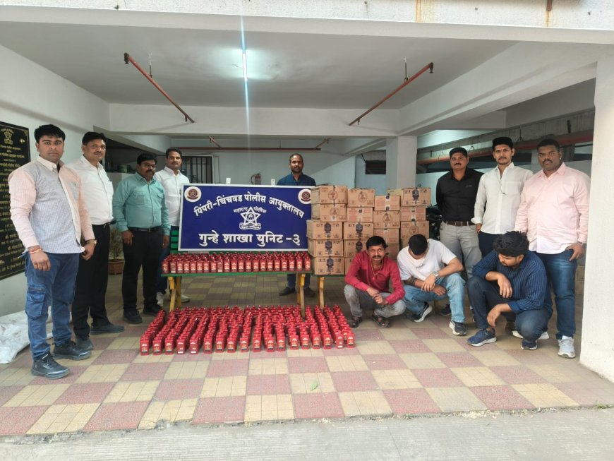 पिंपरी चिंचवड: गुन्हे शाखा युनिट ३ ची मोठी कारवाई; २ लाखांची विनापरवाना विदेशी दारू जप्त...!