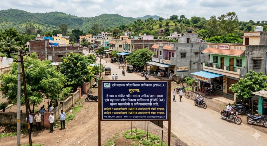 मोठी बातमी : "PMRDA चा मास्टरस्ट्रोक: खेड तालुक्यामधील हजारो एकर गायरान जमिनी आता थेट प्राधिकरणाच्या ताब्यात; 'हक्काच्या घरा'चे स्वप्न पाहणाऱ्यांचे संसार उघड्यावर!"