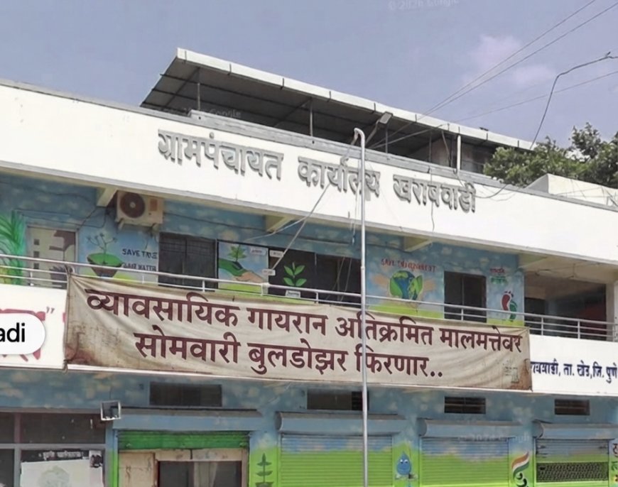 अतिक्रमण कारवाई || उच्च न्यायालयाचा बडगा: खराबवाडीतील गायरानावरील व्यावसायिक अतिक्रमणांवर सोमवारी धडक कारवाई; २५० हून अधिक कर्मचाऱ्यांचा फौजफाटा तैनात!